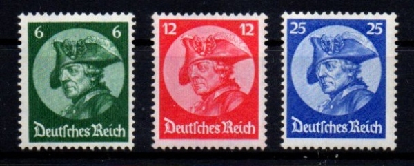 Michel Nr. 479 - 481, Friedrich der Große postfrisch, geprüft BPP.